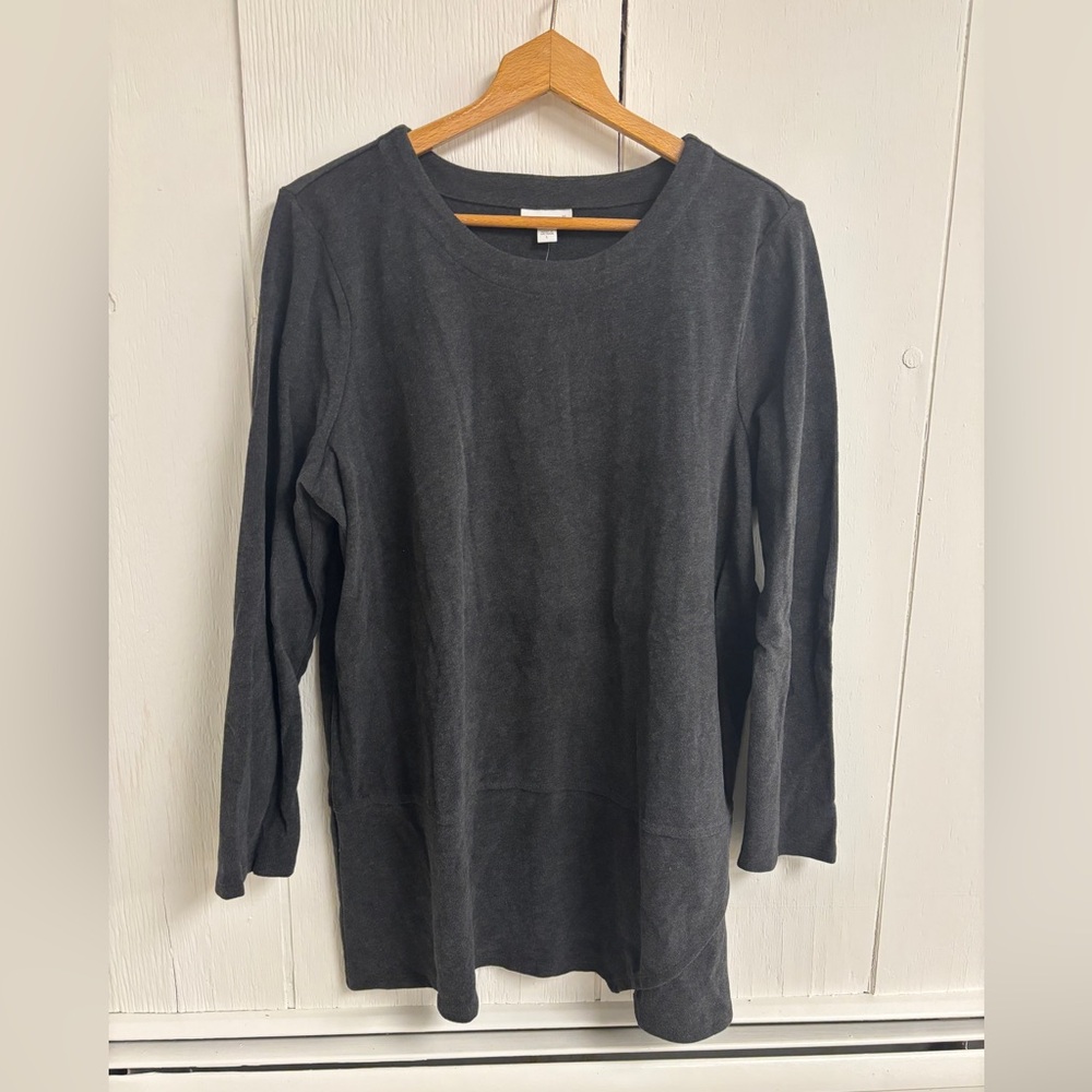 J. Jill 100% Cotton Long Sleeve Tee w/ Tulip Hem